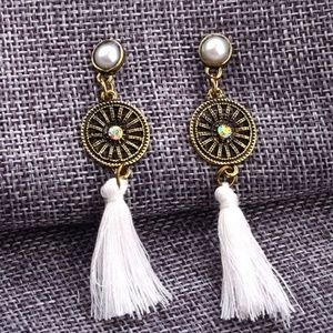 Contrast Tassel Dangle Earrings
